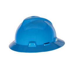 MSA V-Gard Slotted Full-Brim Hat, W/Fas-Trac III Suspension