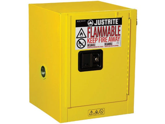 Justrite Flammable Cabinet, Manual Close - Yellow