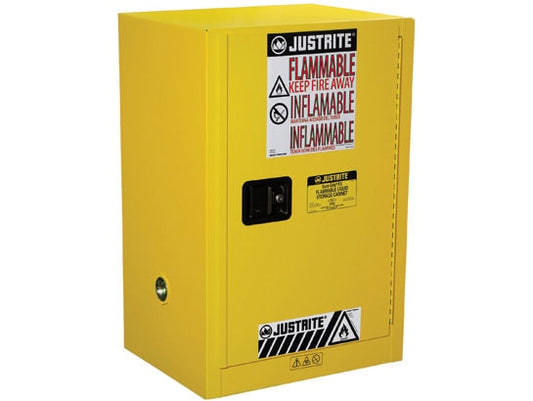 Justrite Flammable Cabinet, Manual Close - Yellow