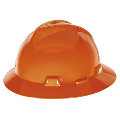 MSA V-Gard Slotted Full-Brim Hat, W/Fas-Trac III Suspension