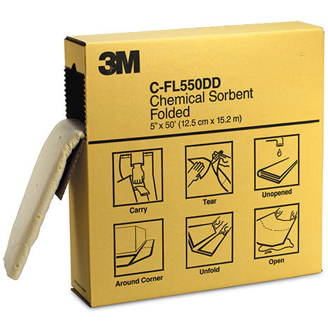 3M C-FL550DD Chemical Sorbent Folded 5" x 50ft